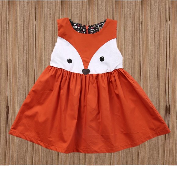 Fox Girl Dress Thanksgiving Birthday Outfit Safari Wild One Birthday Easter - Picture 2 of 3